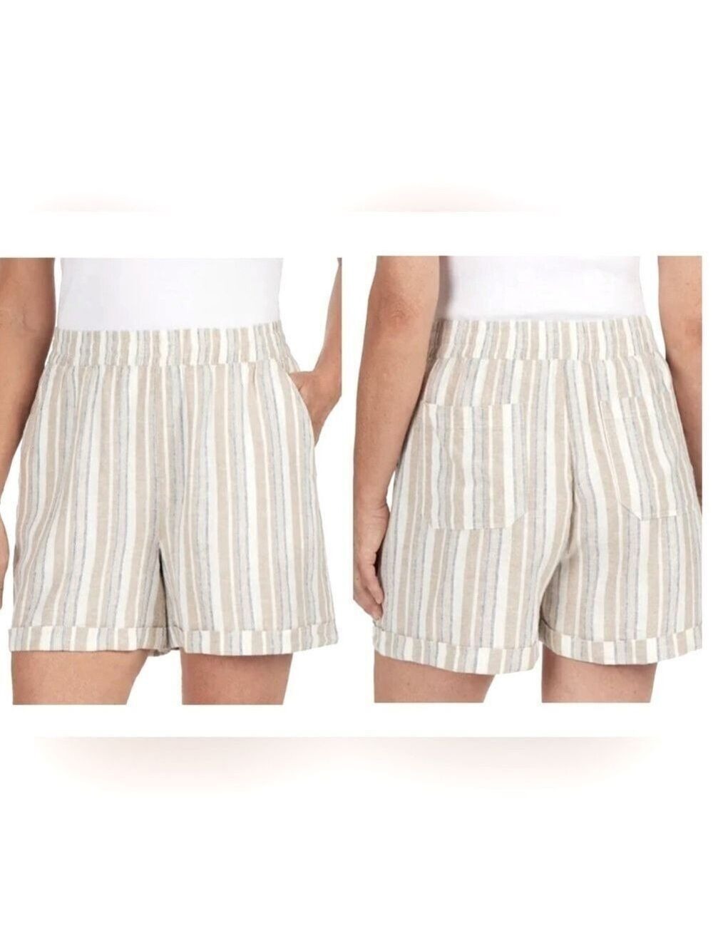 NWT Frank by Frank & Oak Linen Blend Shorts High Rise Size Large Brand New